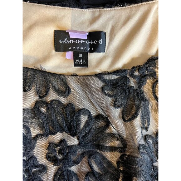 Connected Dress 16 Black Embroidered Ruffle Washable Cruise Wedding Party - Picture 10 of 13